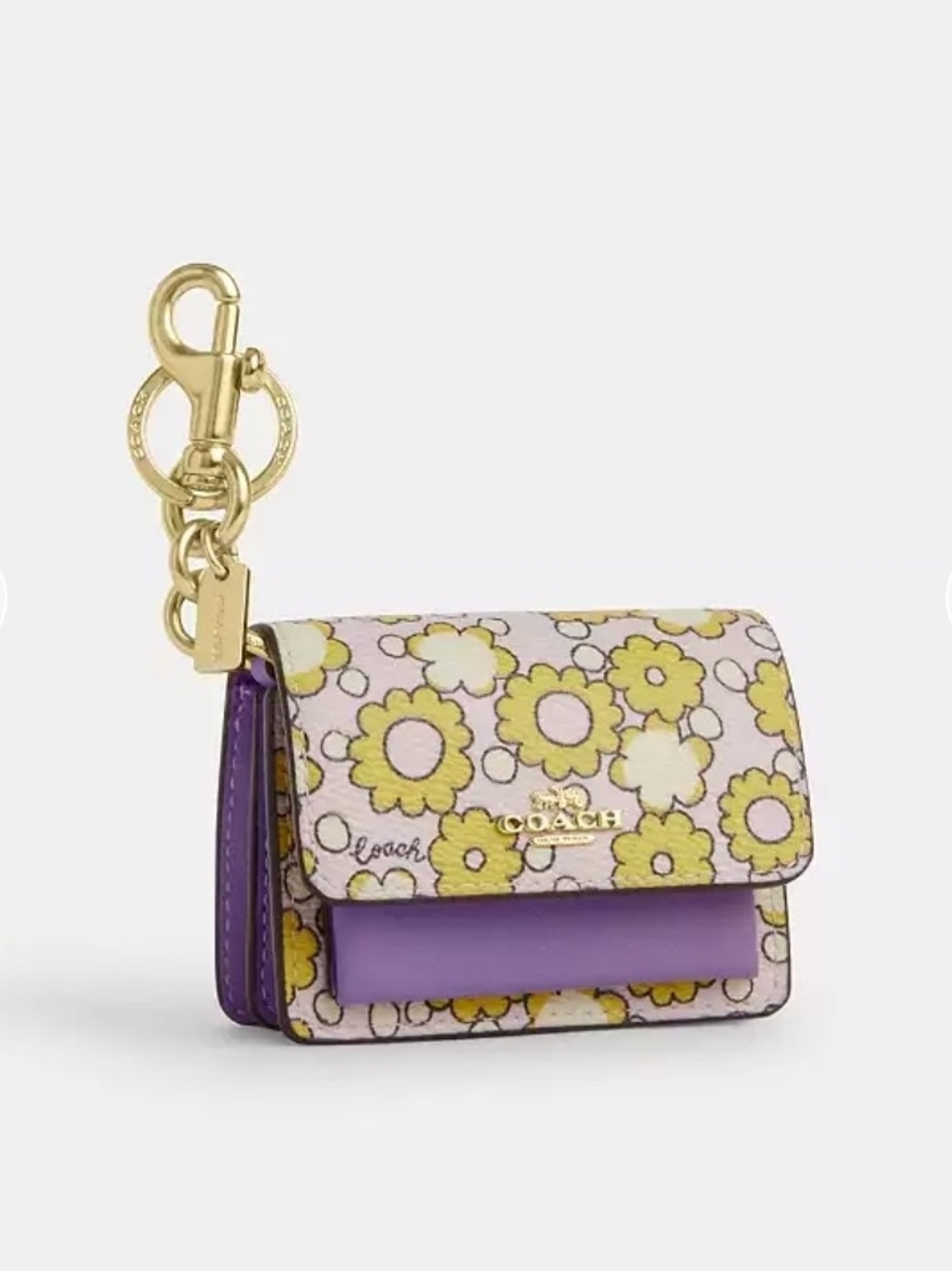 Coach Mini Klare Bag Charm With Blocked Floral Print- NWOT